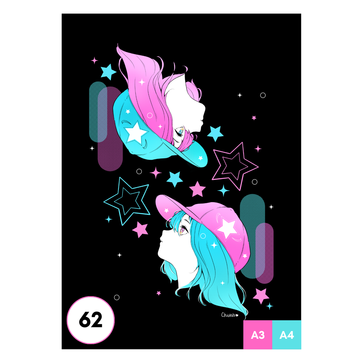 Starstruck Twins Art Print