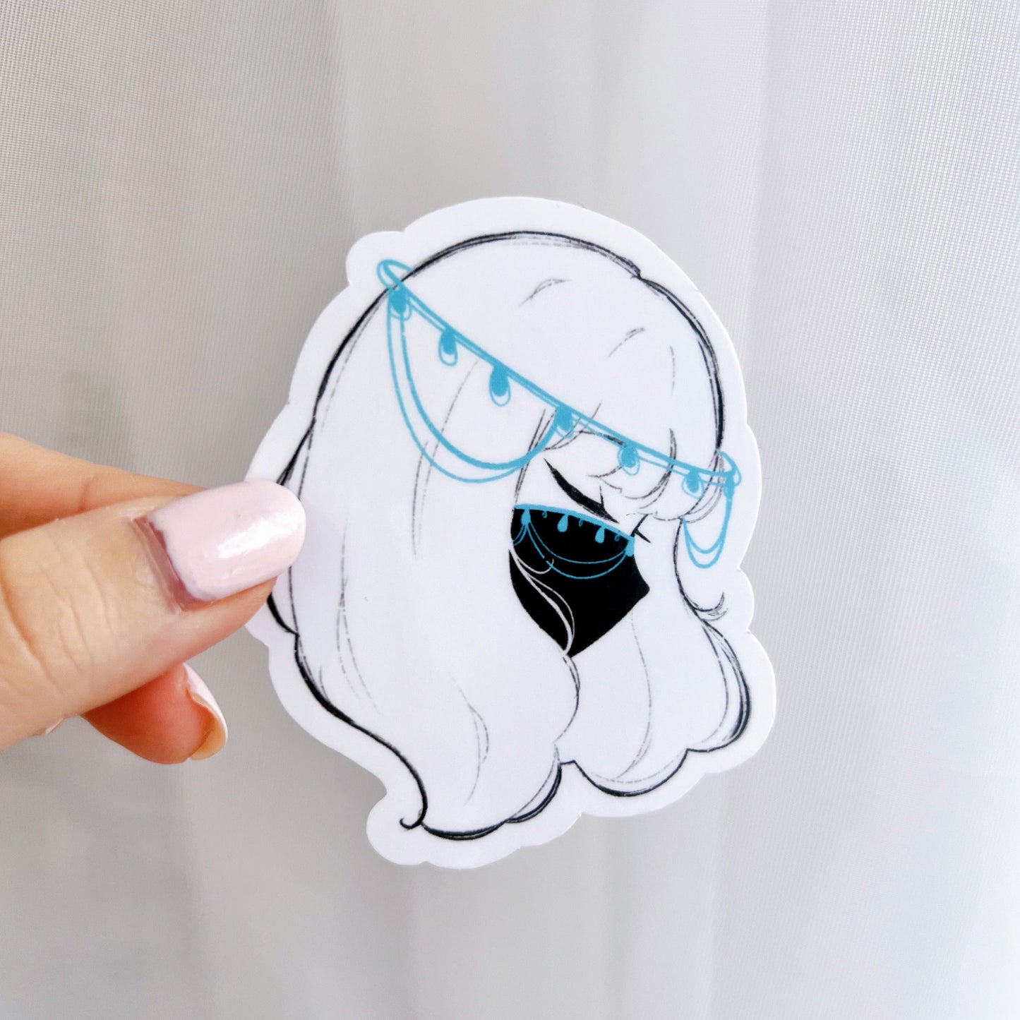 Blue Mask Vinyl Sticker