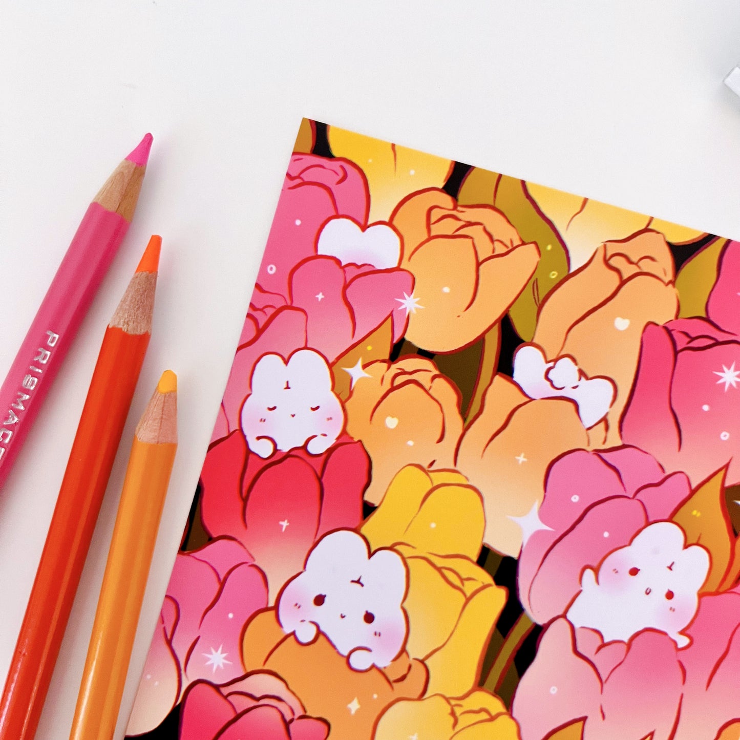 Tulip Bunnies Art Print