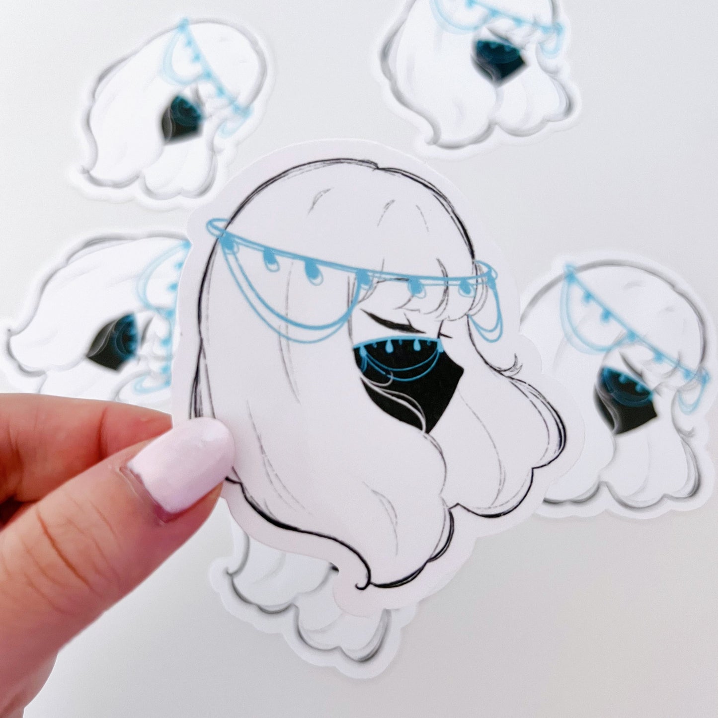 Blue Mask Vinyl Sticker