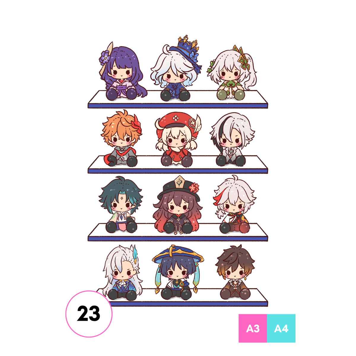 Genshin Plushies 2 Art Print