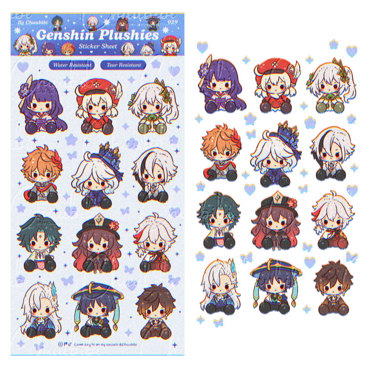 Genshin Plushies Sticker Sheet