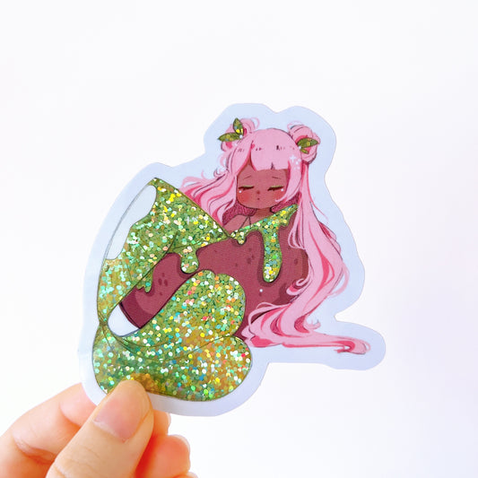 Green Glitter Mermaid Vinyl Sticker