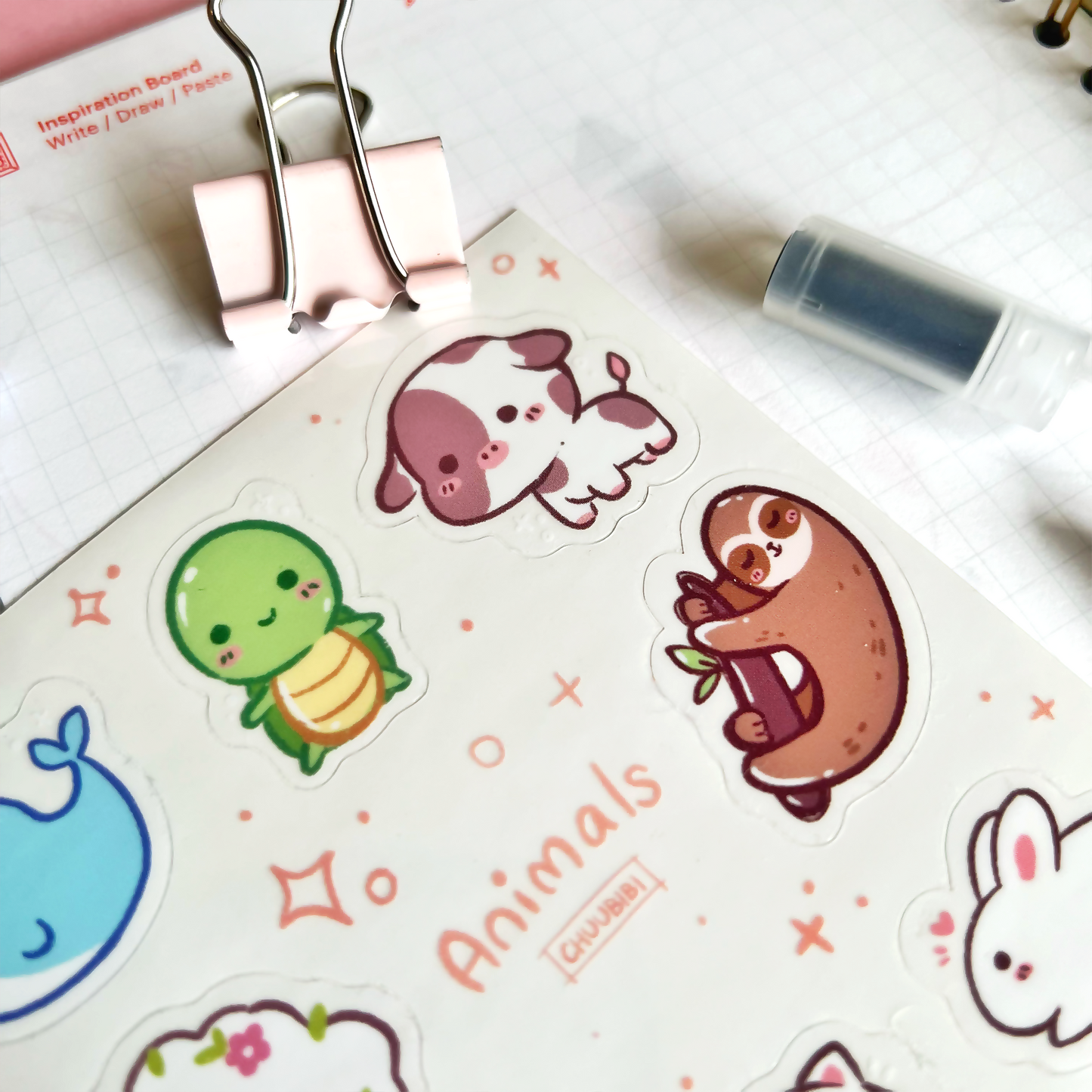 Cute Animal Clear Sticker Sheet