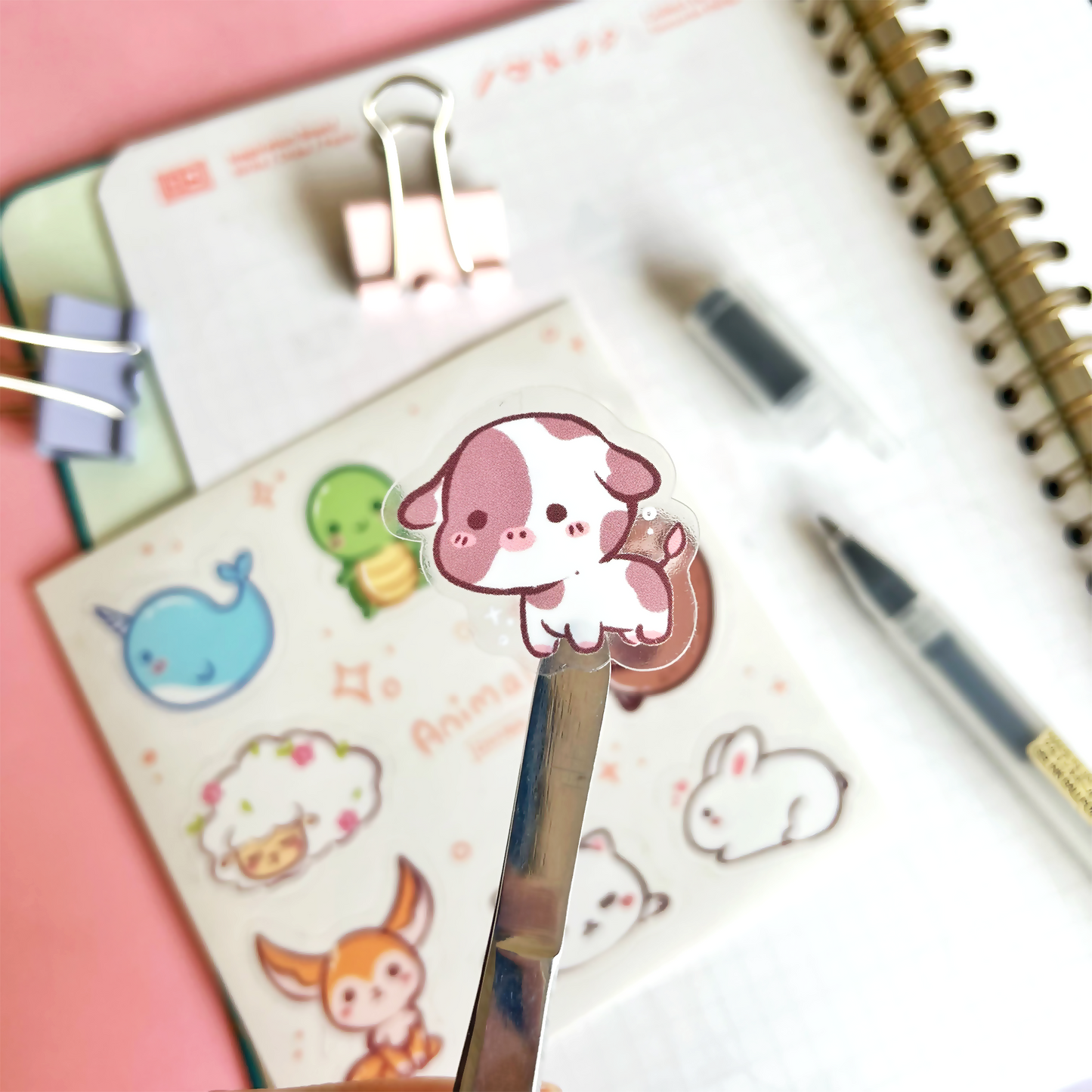 Cute Animal Clear Sticker Sheet