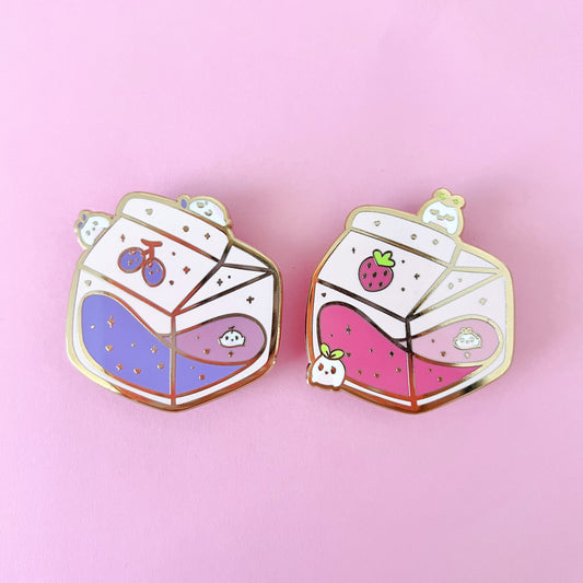 Strawberry and Grape Enamel Pins