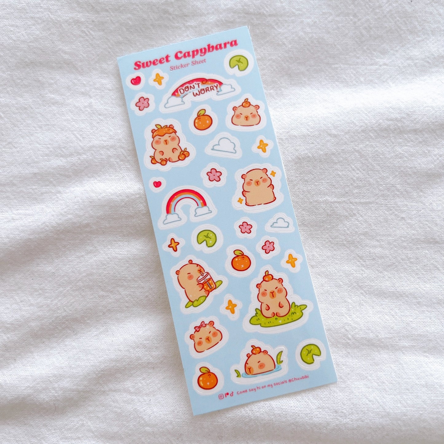 Sweet Capybara Sticker Sheet