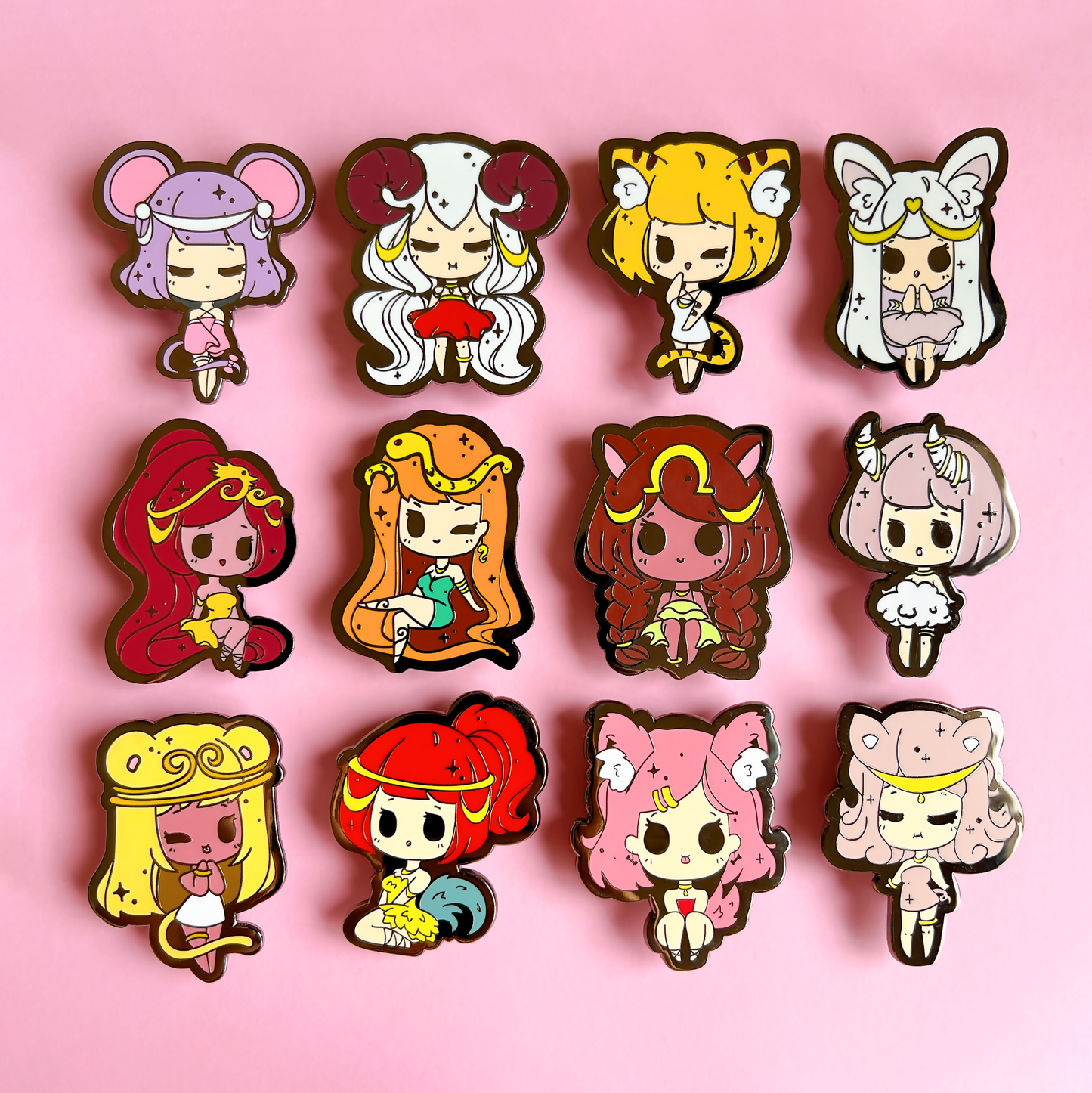 Chinese Zodiac Enamel Pin Set