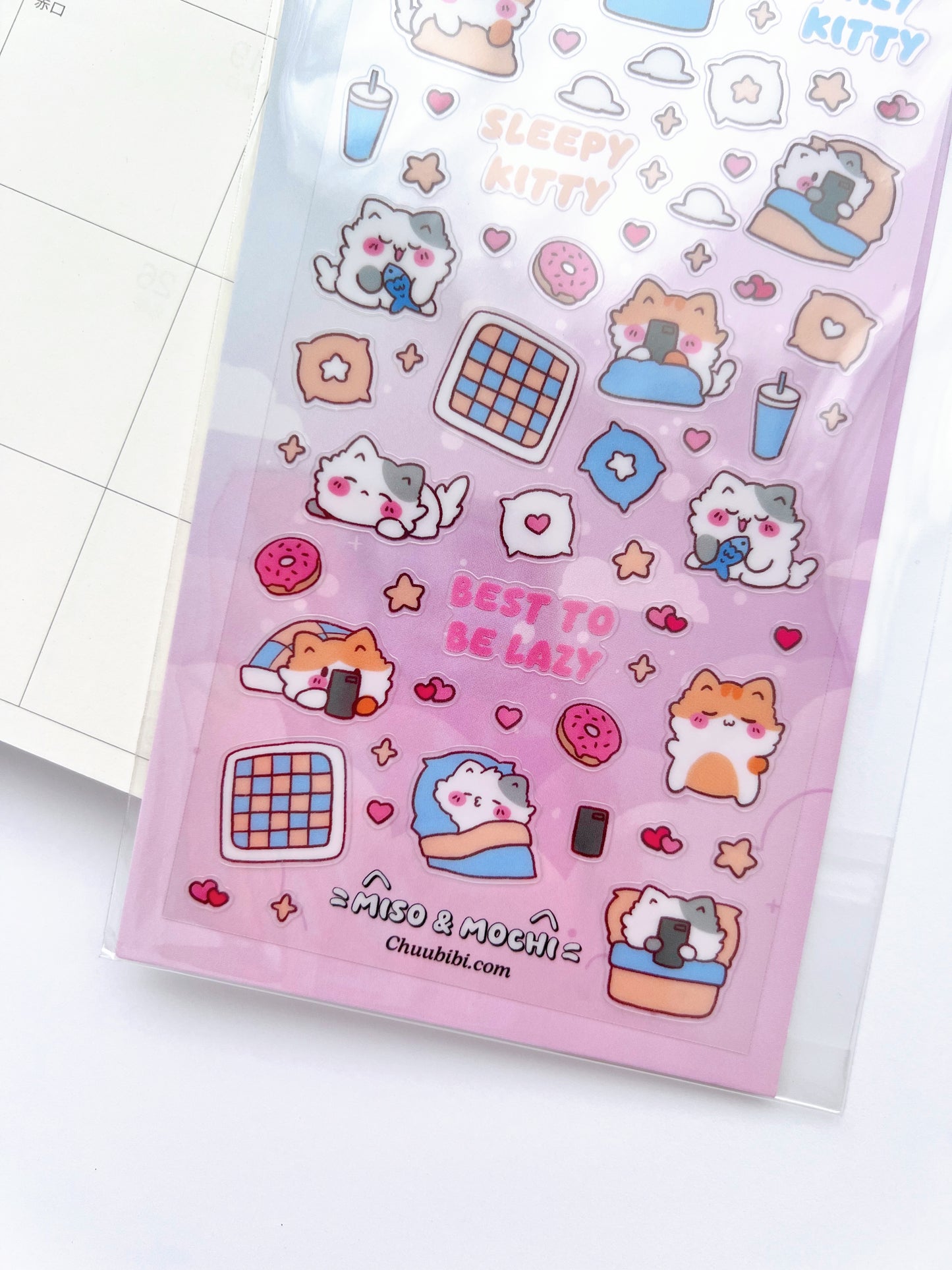 Lazy Kitty Sticker Sheet
