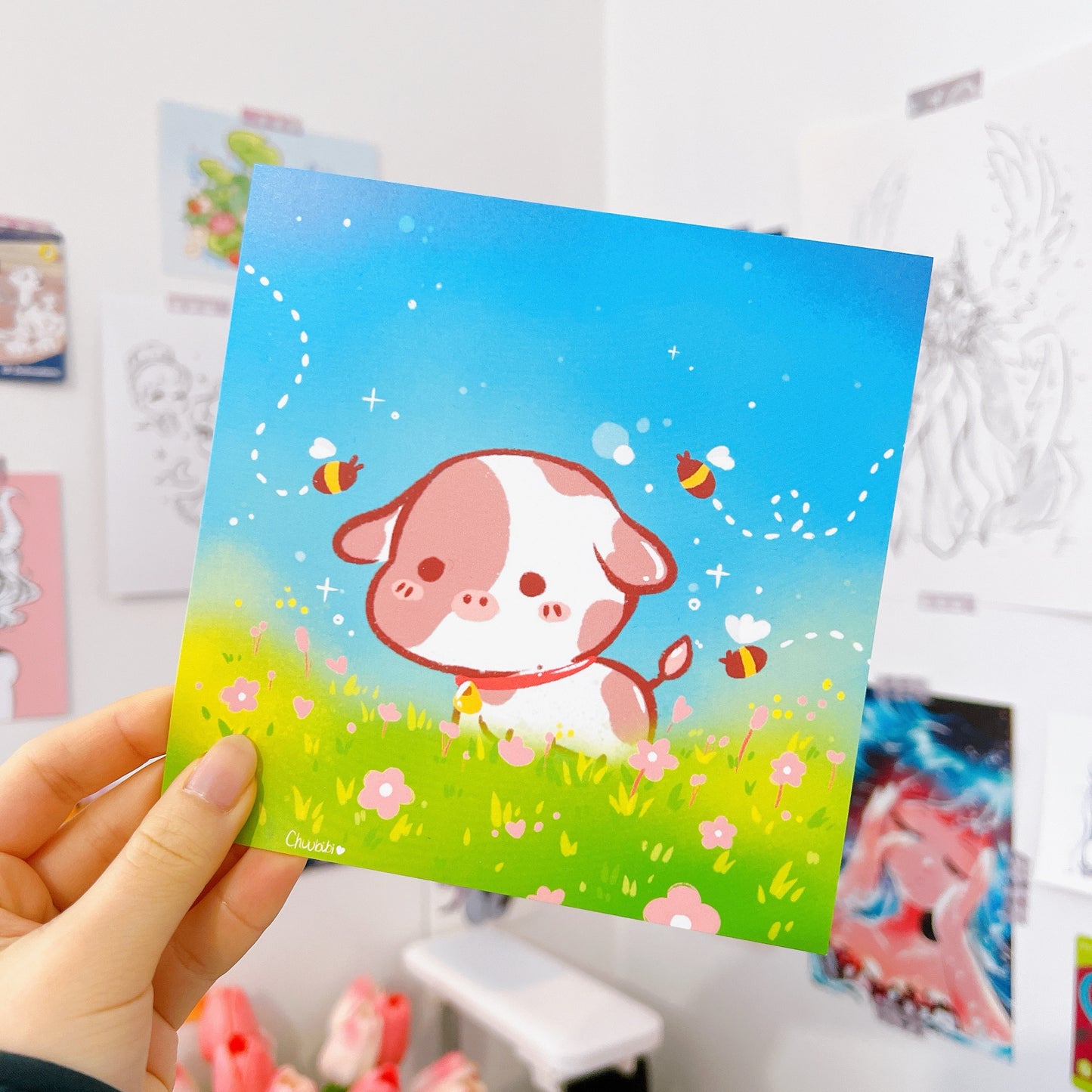 Baby Cow Art Print