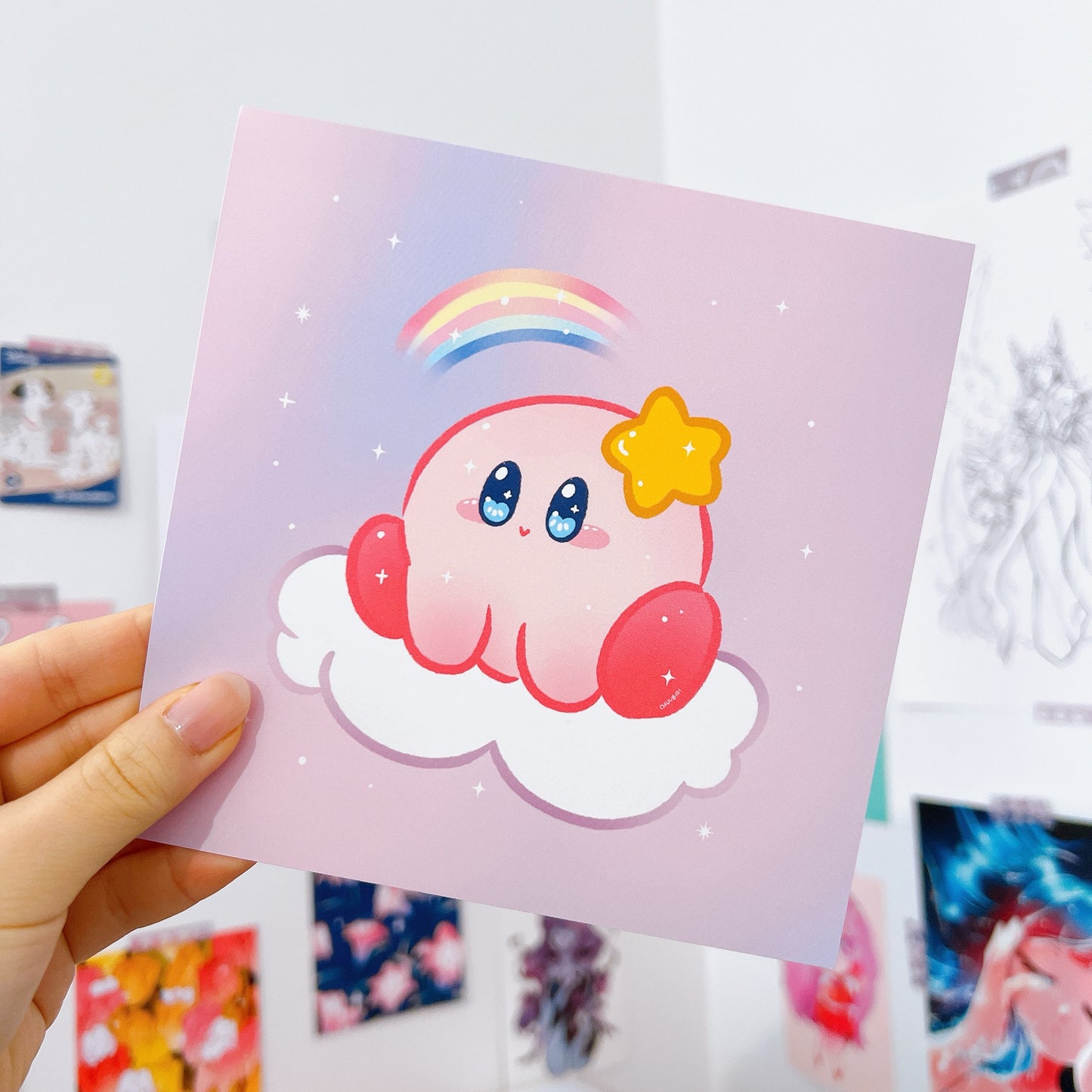 Cloudy Pink Blob Art Print