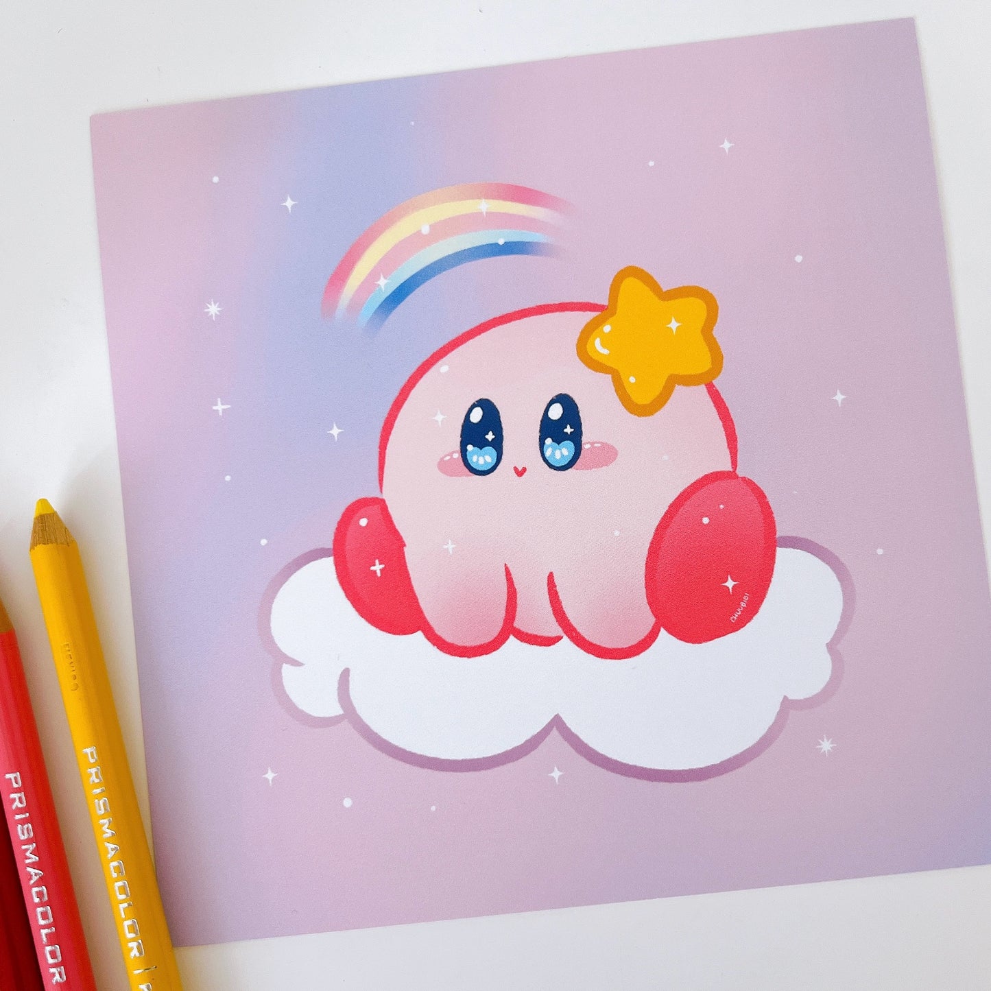 Cloudy Pink Blob Art Print