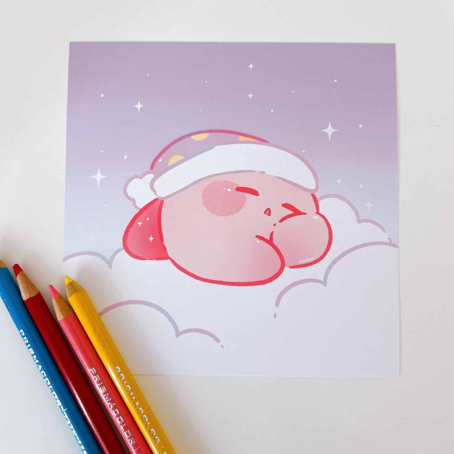 Sleepy Pink Blob Art Print