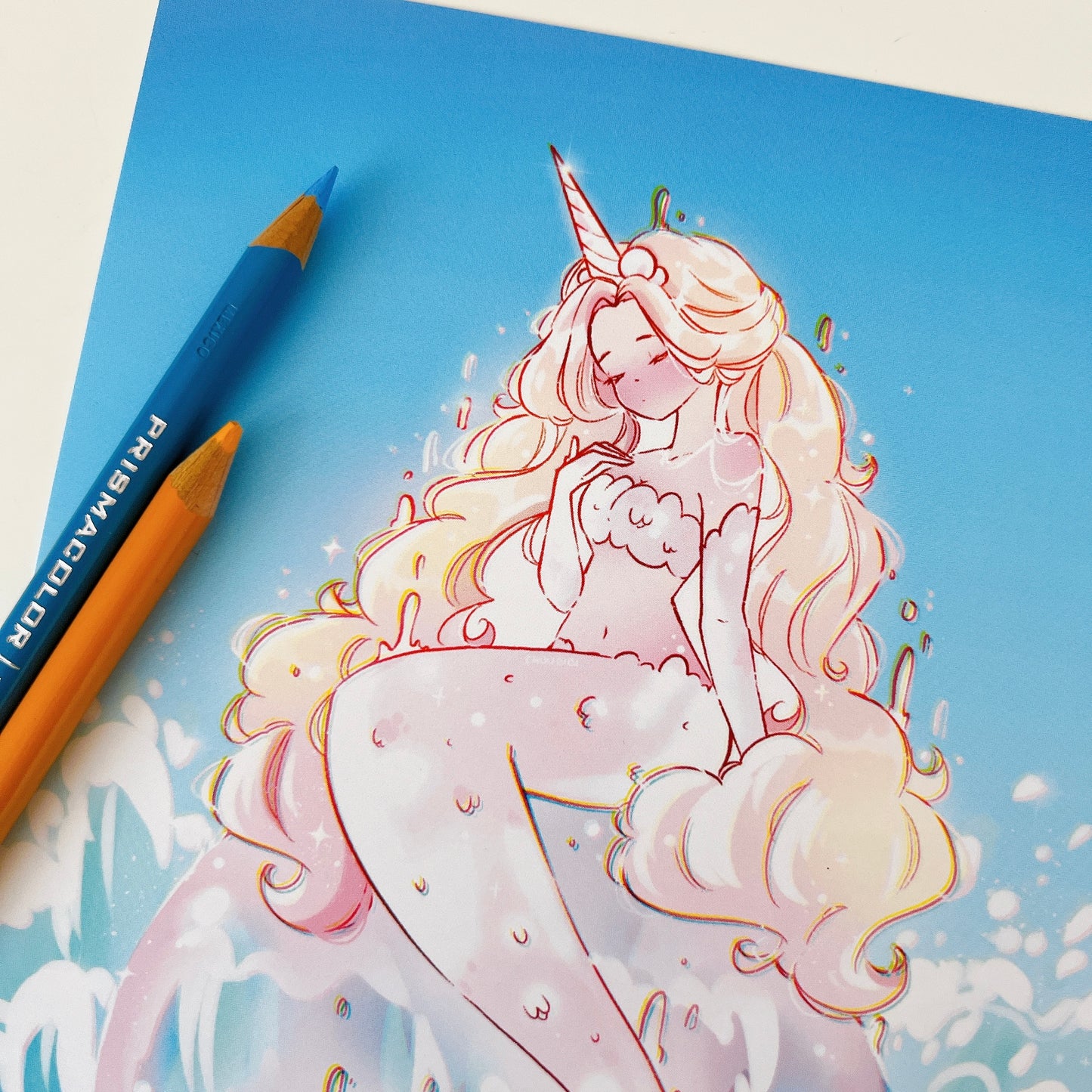 Bubble Mermaid Art Print