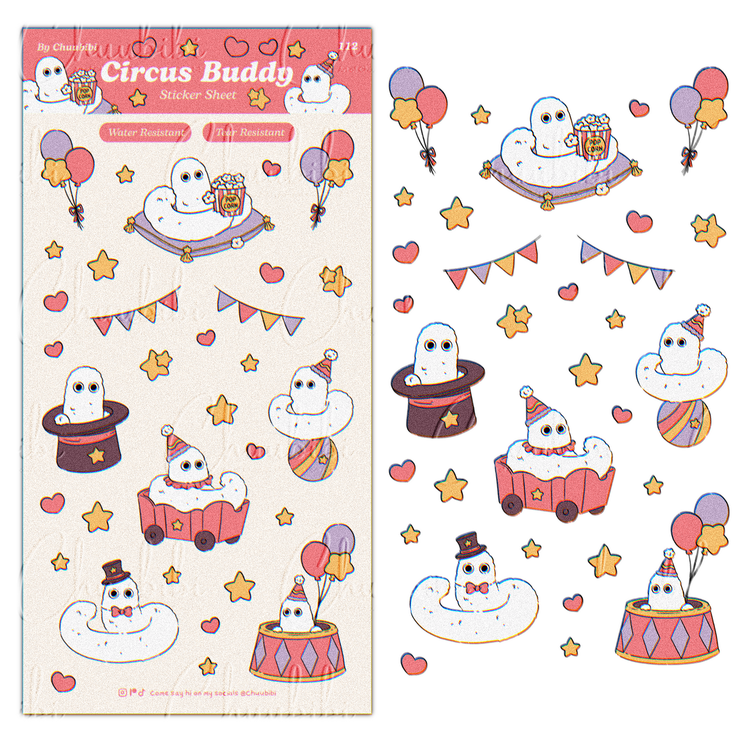 Circus Brush Buddy Sticker Sheet
