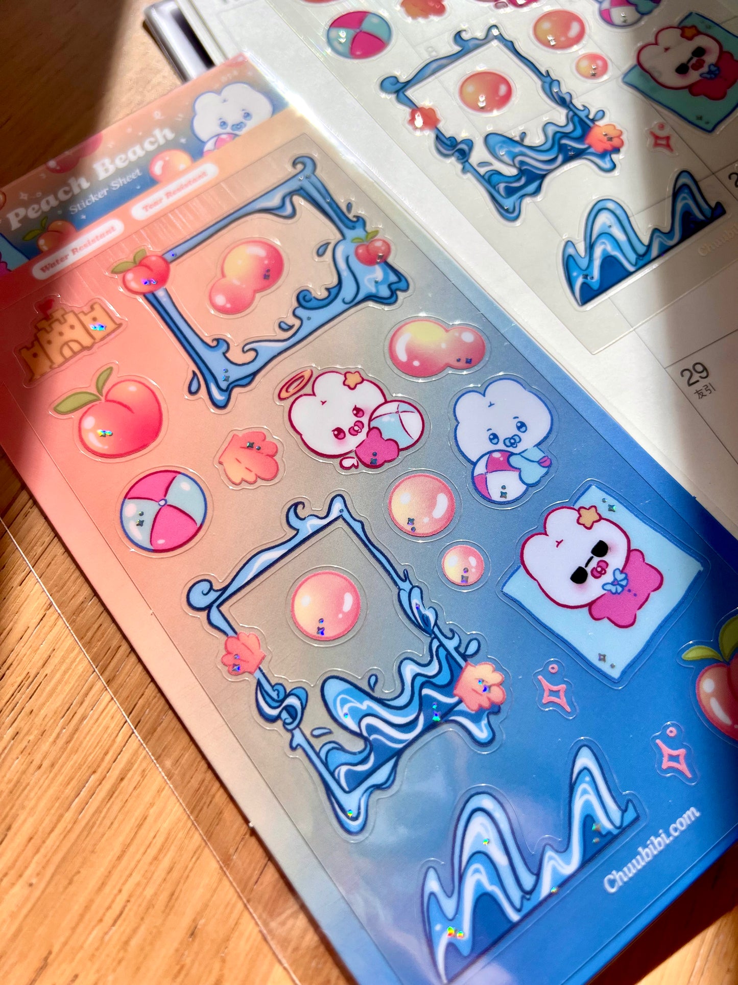 Peach Beach Sticker Sheet