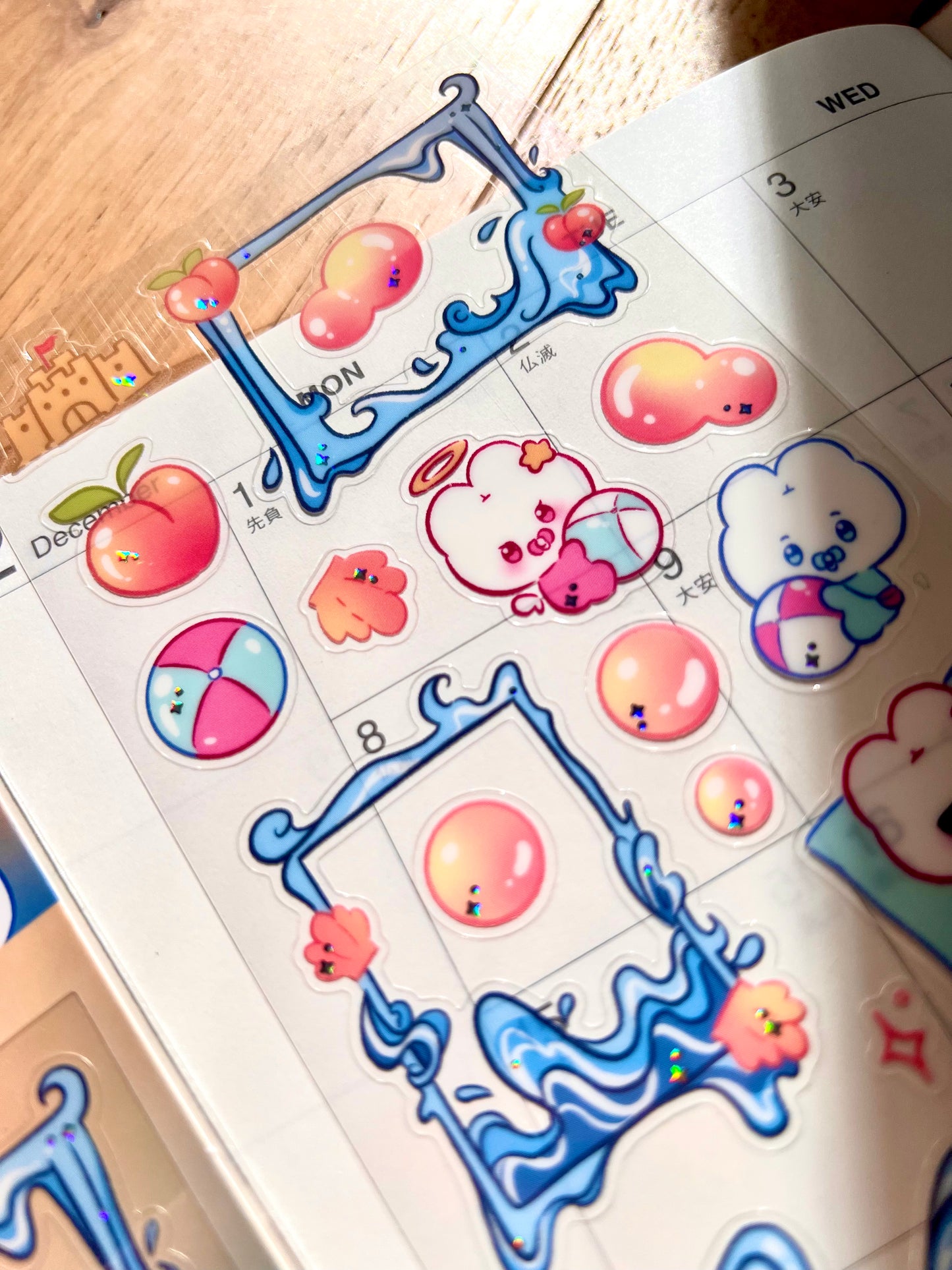 Peach Beach Sticker Sheet