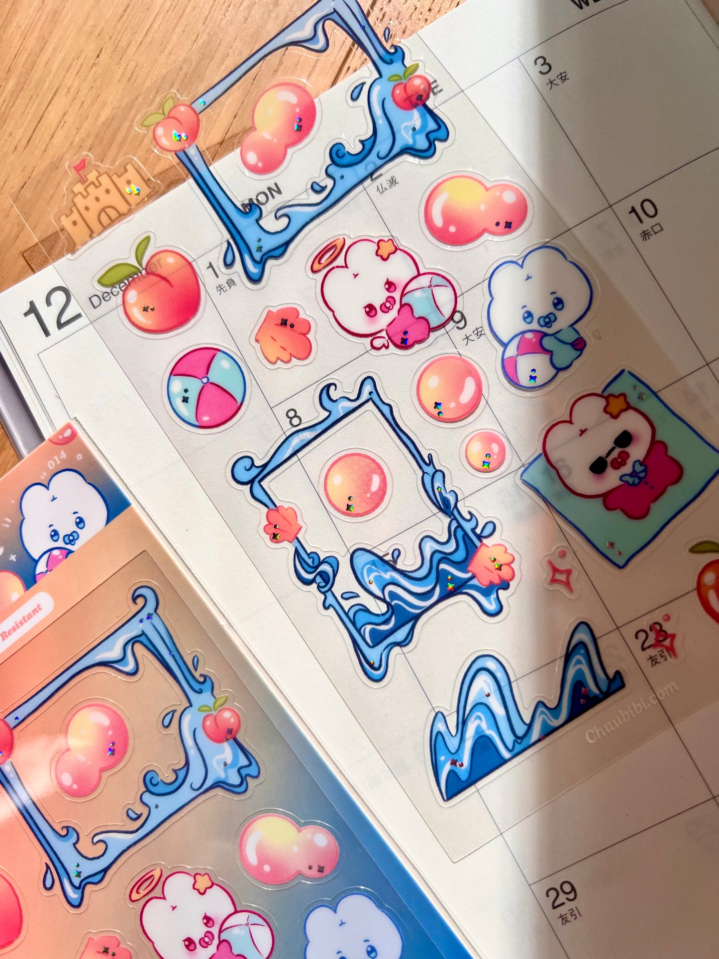Peach Beach Sticker Sheet