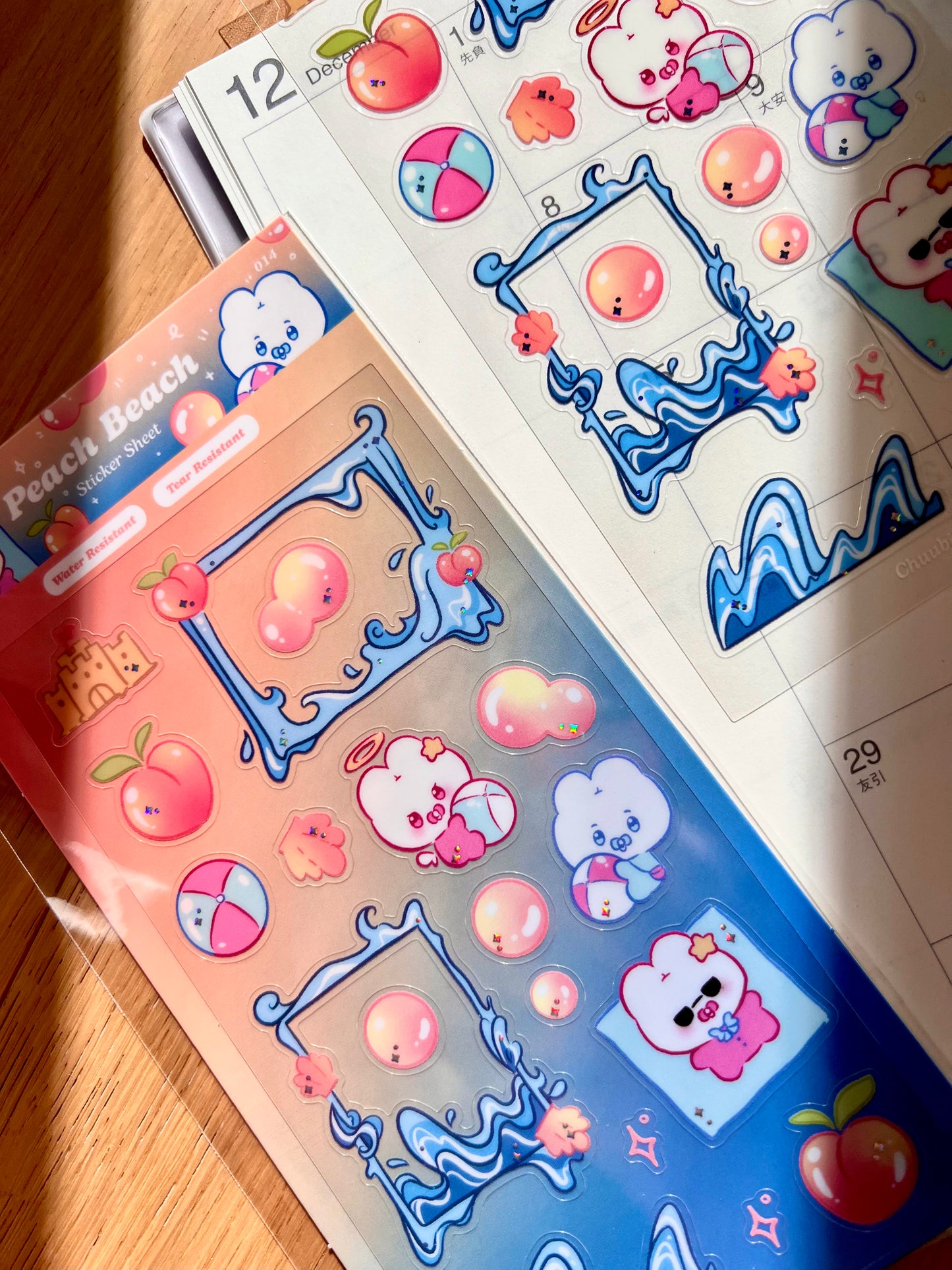 Peach Beach Sticker Sheet