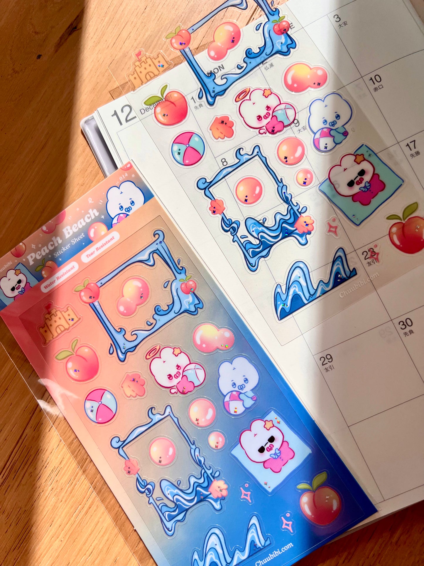 Peach Beach Sticker Sheet