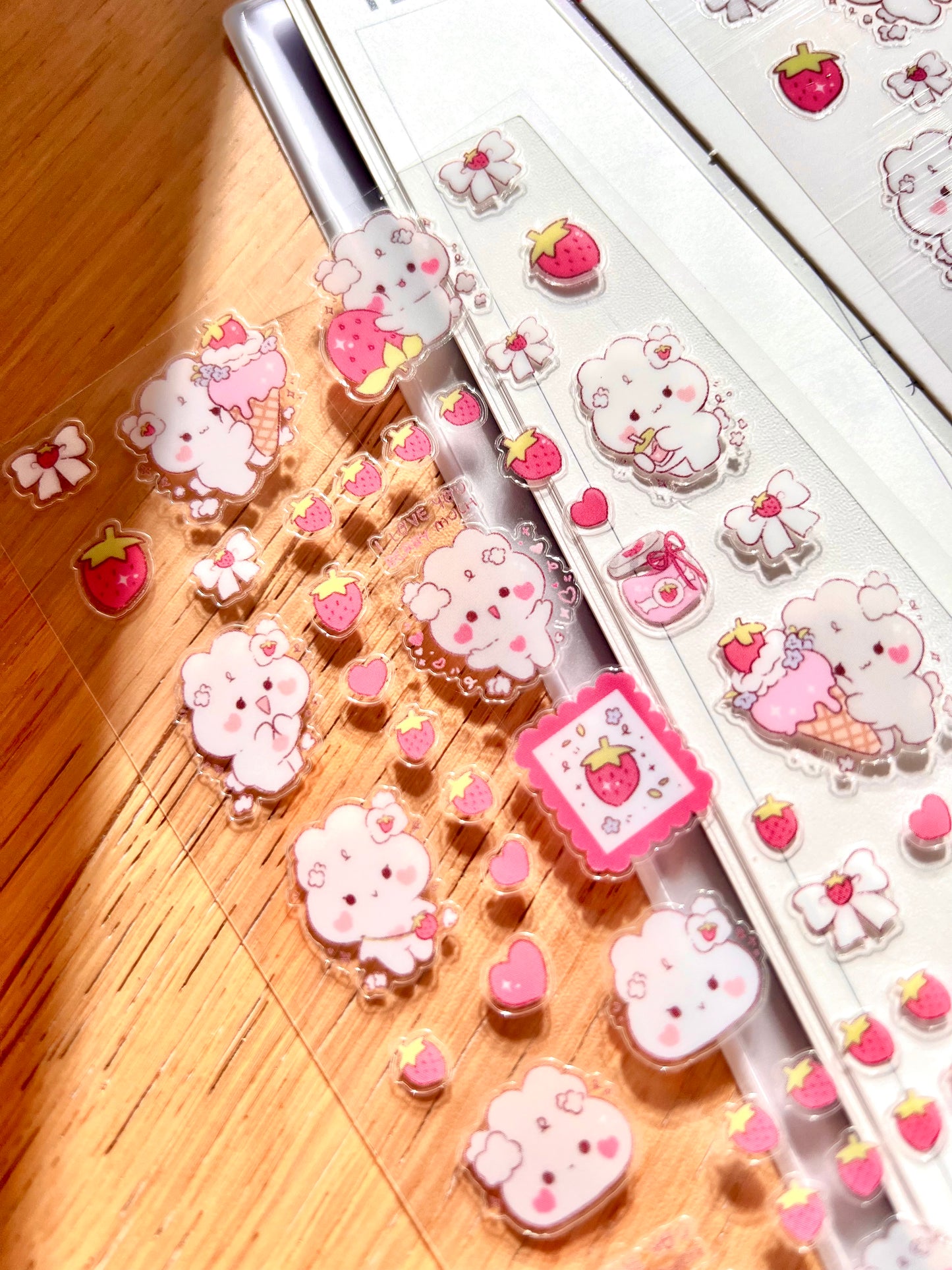 Strawberry Picnic Bunny Sticker Sheet