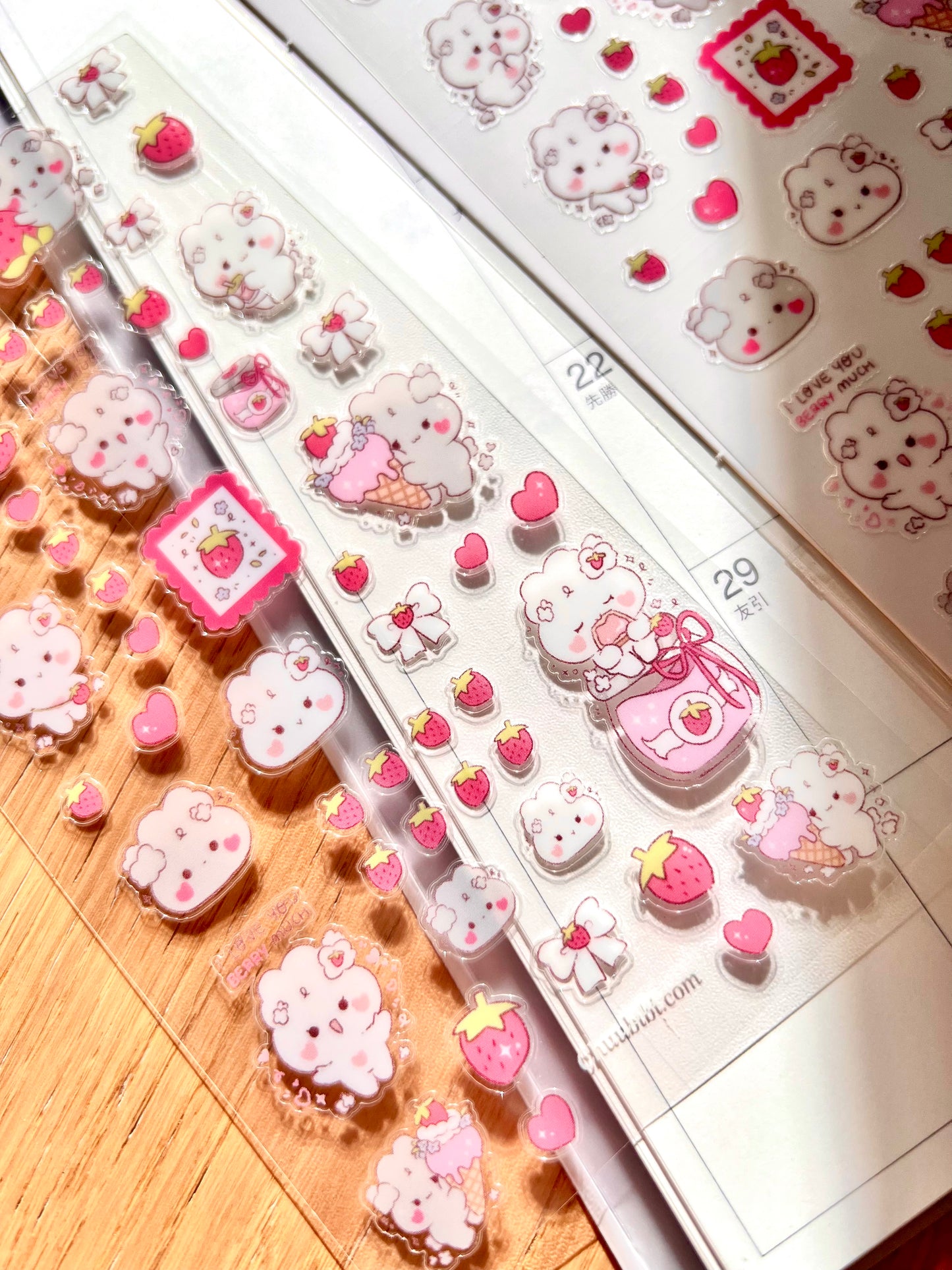Strawberry Picnic Bunny Sticker Sheet
