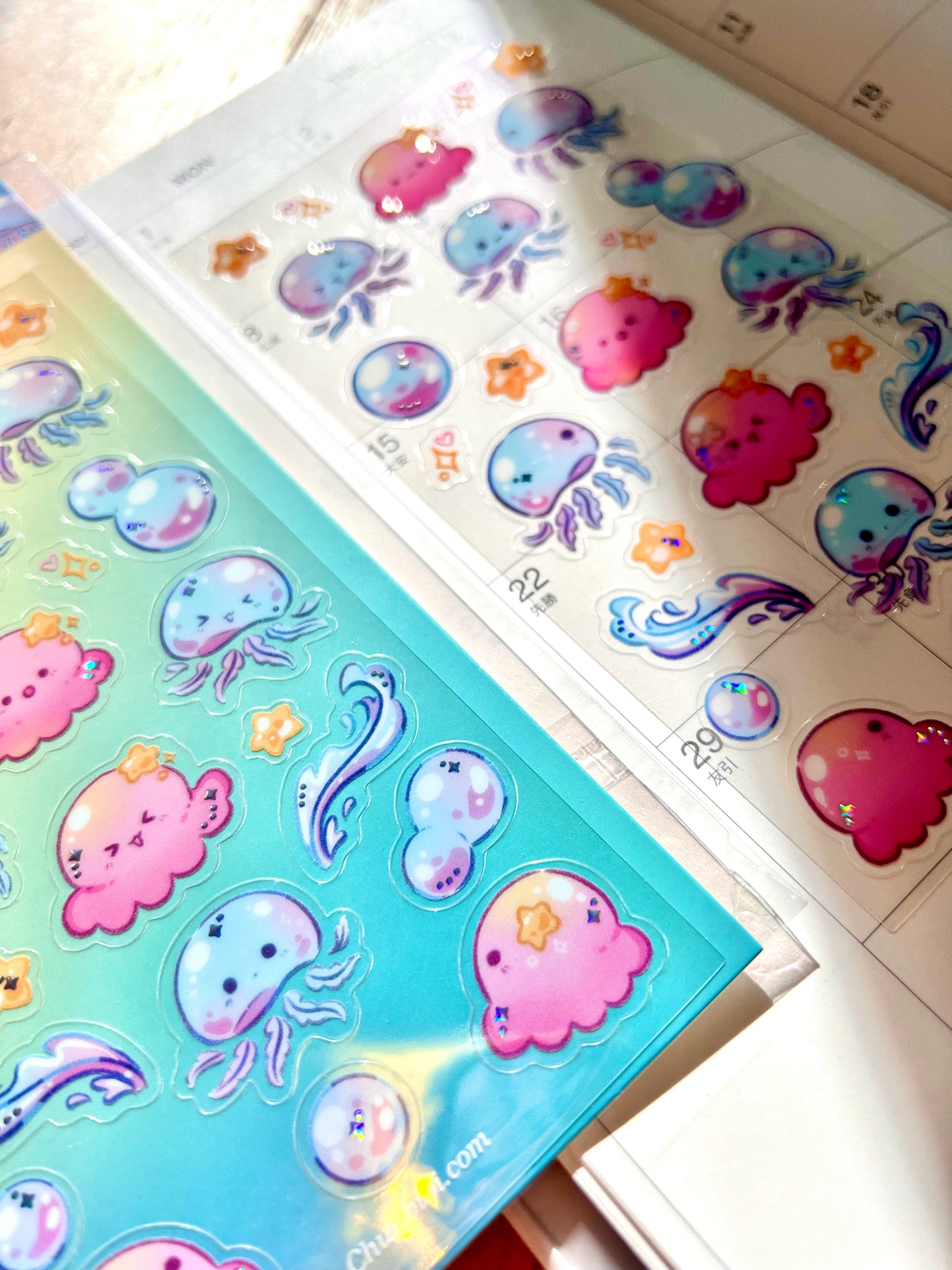 Octopus and Jellyfish Sticker Sheet