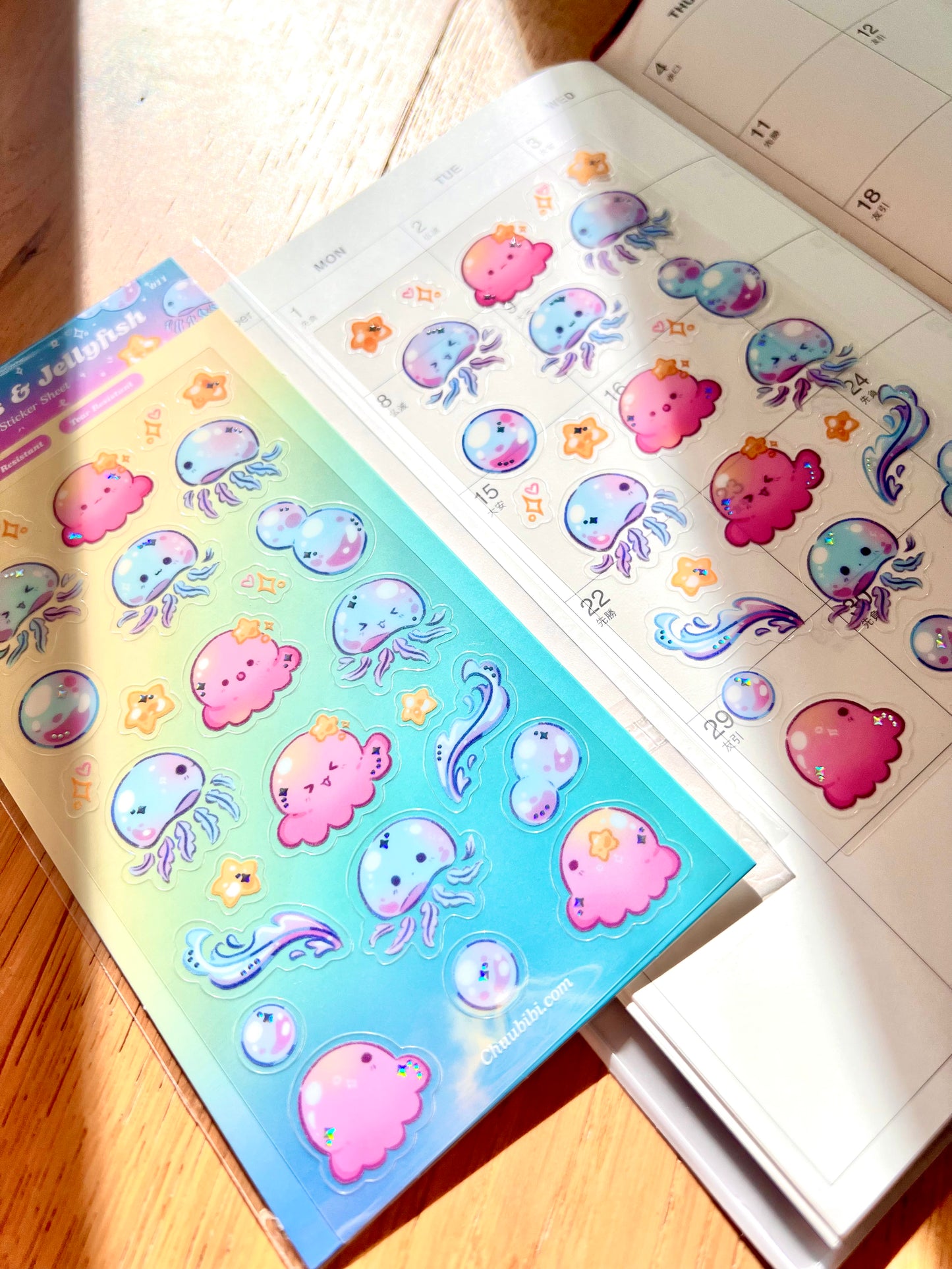 Octopus and Jellyfish Sticker Sheet