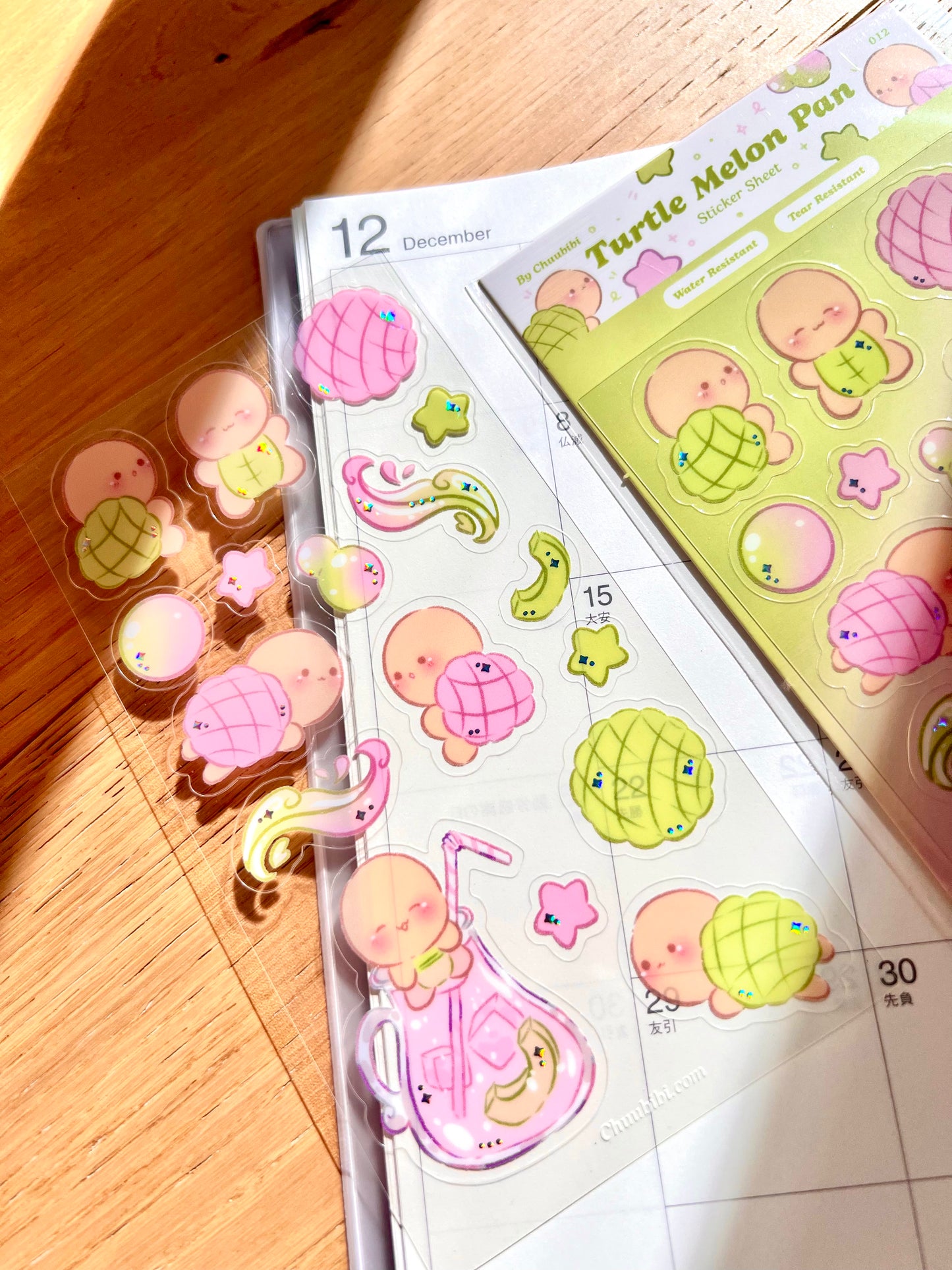 Turtle Melon Pan Sticker Sheet