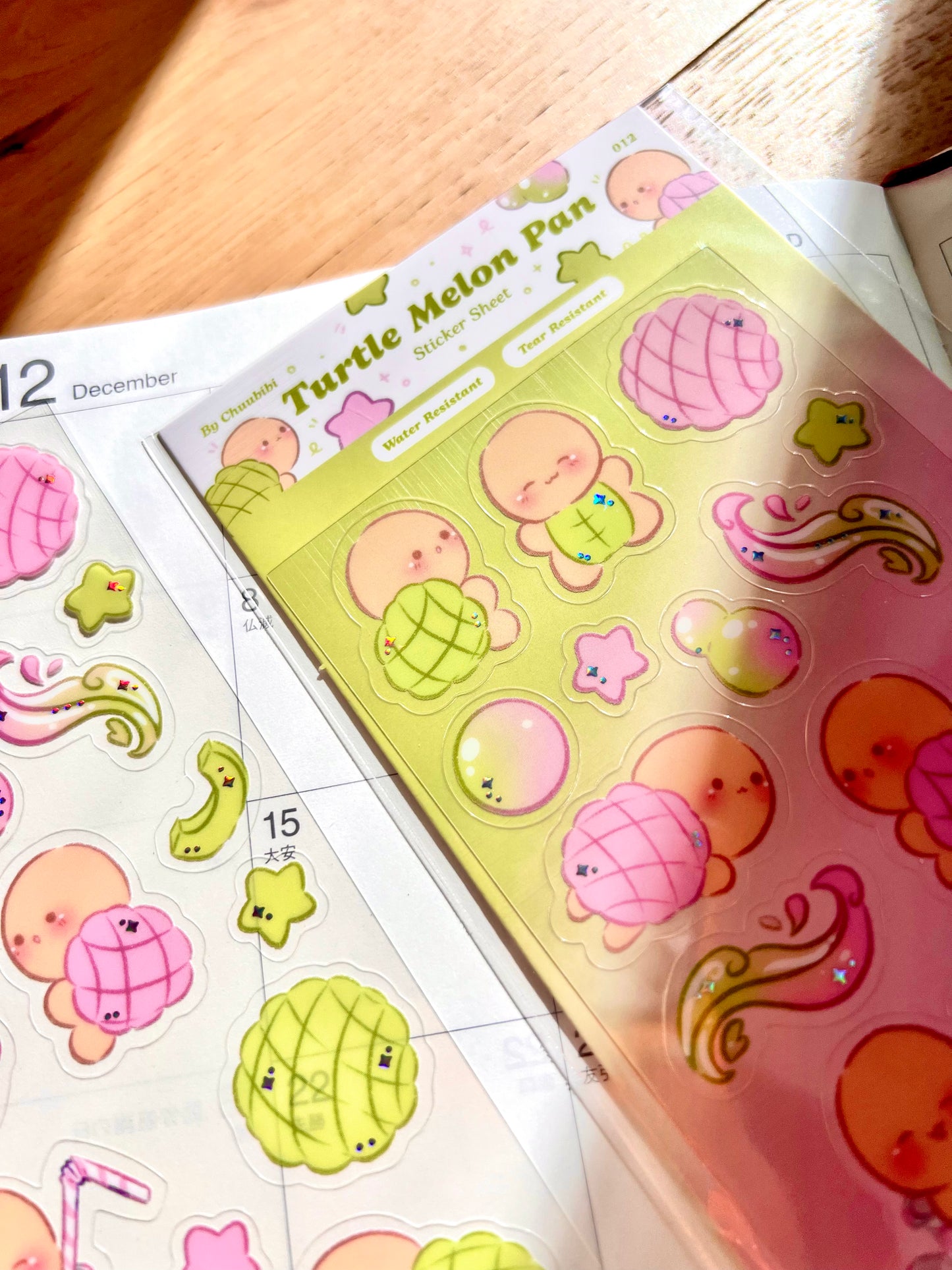 Turtle Melon Pan Sticker Sheet