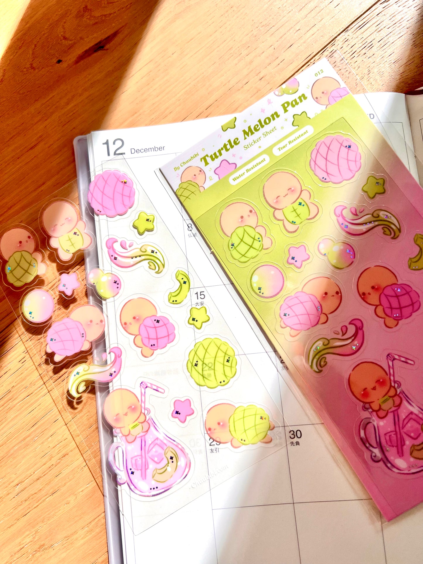 Turtle Melon Pan Sticker Sheet
