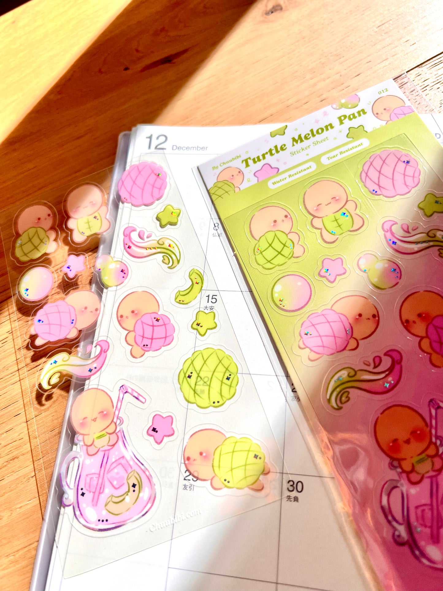 Turtle Melon Pan Sticker Sheet