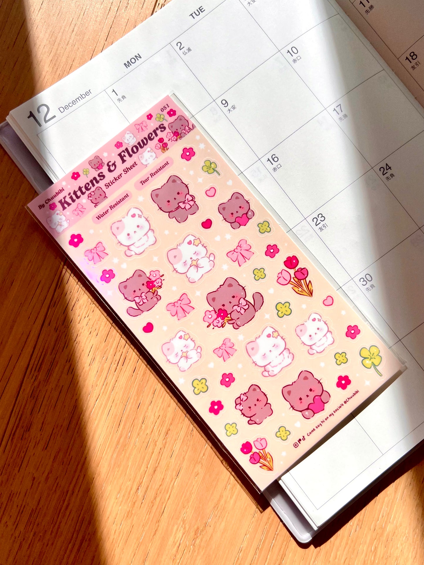 Kittens and flowers Sticker Sheet