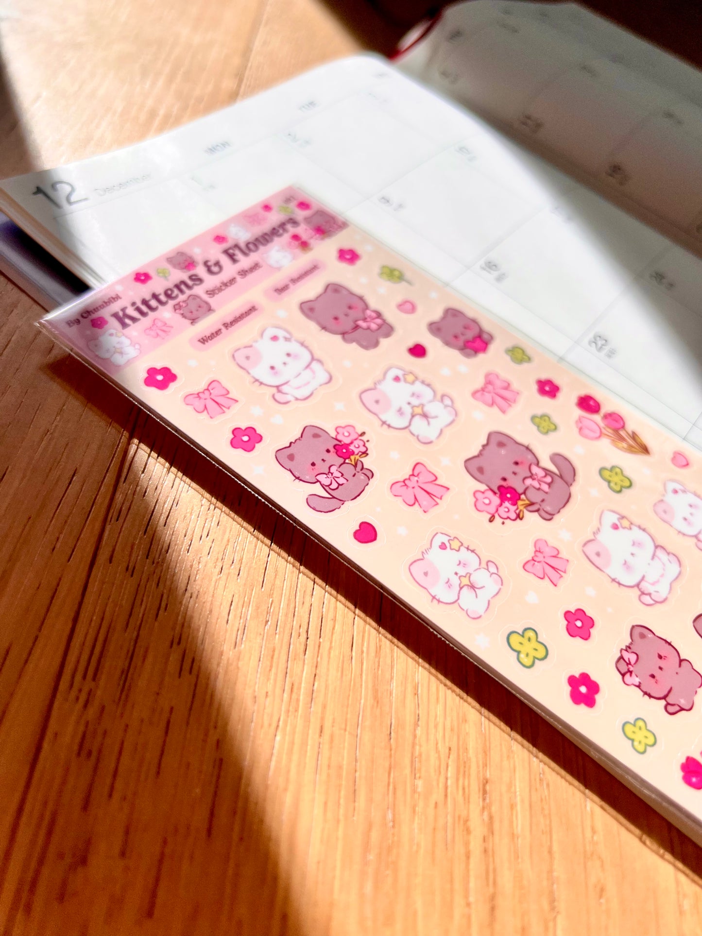 Kittens and flowers Sticker Sheet