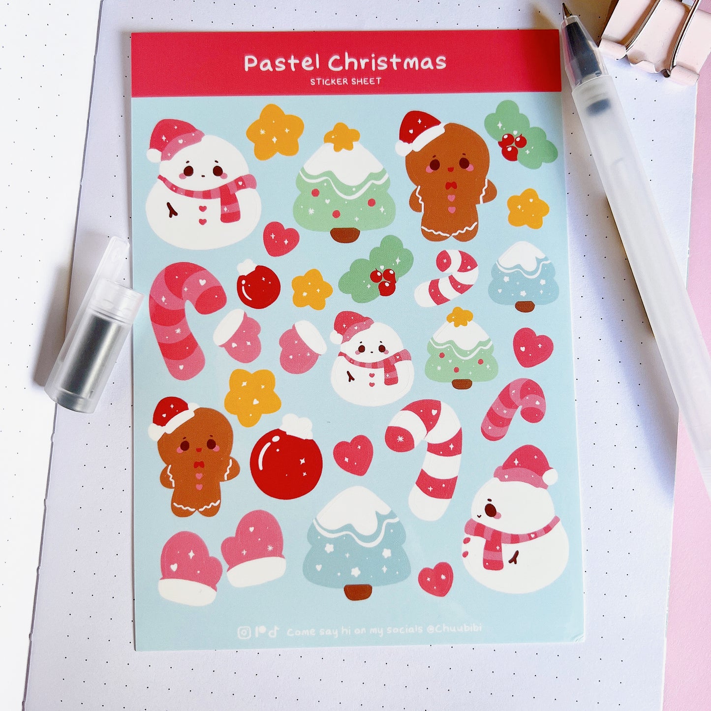 Pastel Christmas Sticker Sheet