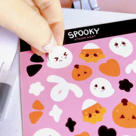 Spooky Halloween Ghost Sticker Sheet