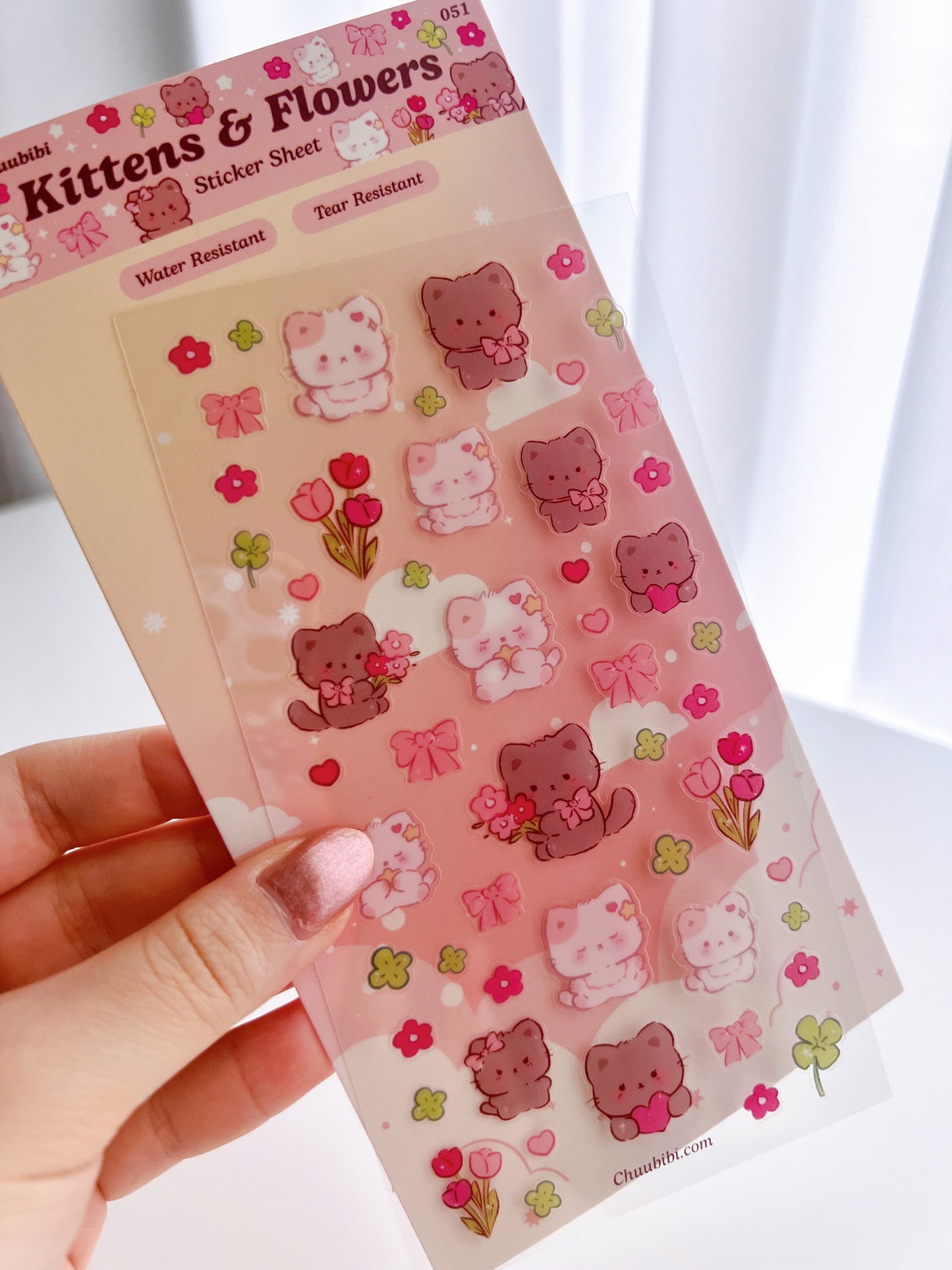 Kittens and flowers Sticker Sheet