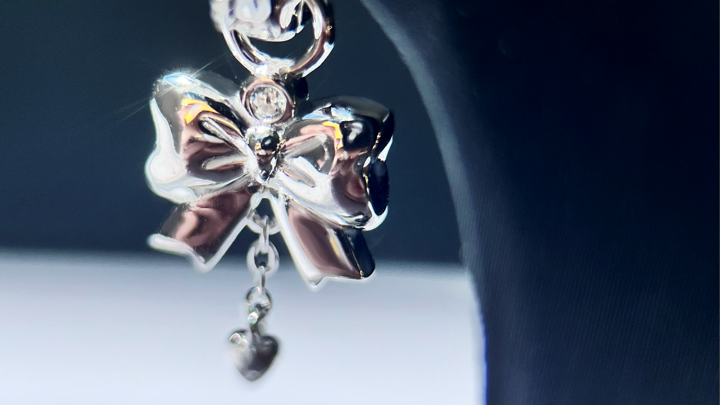 Glimmer Bow Drop Earrings