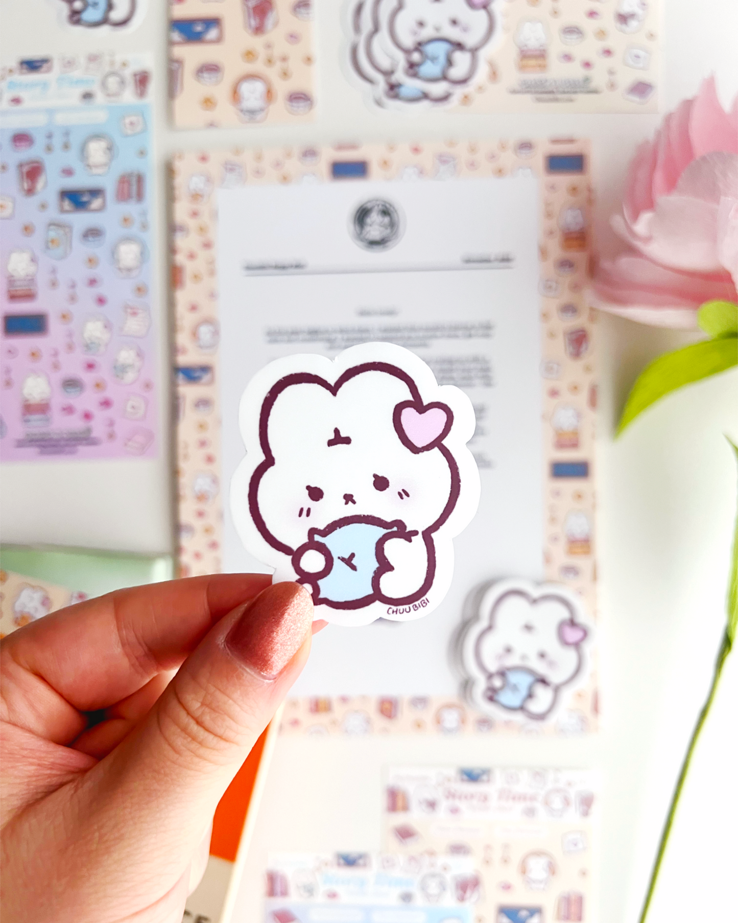 Pillow Bunny Vinyl Sticker