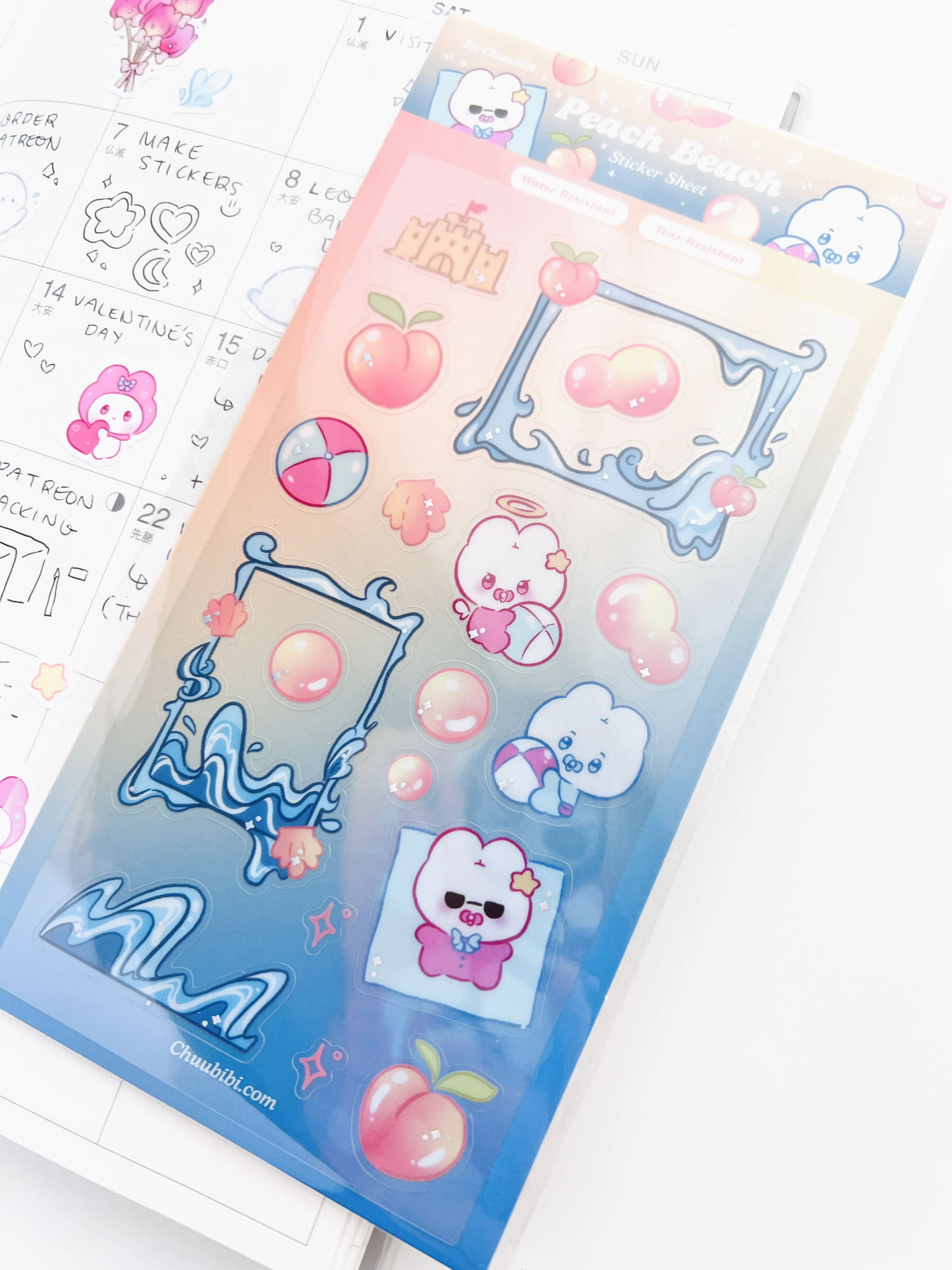 Peach Beach Sticker Sheet