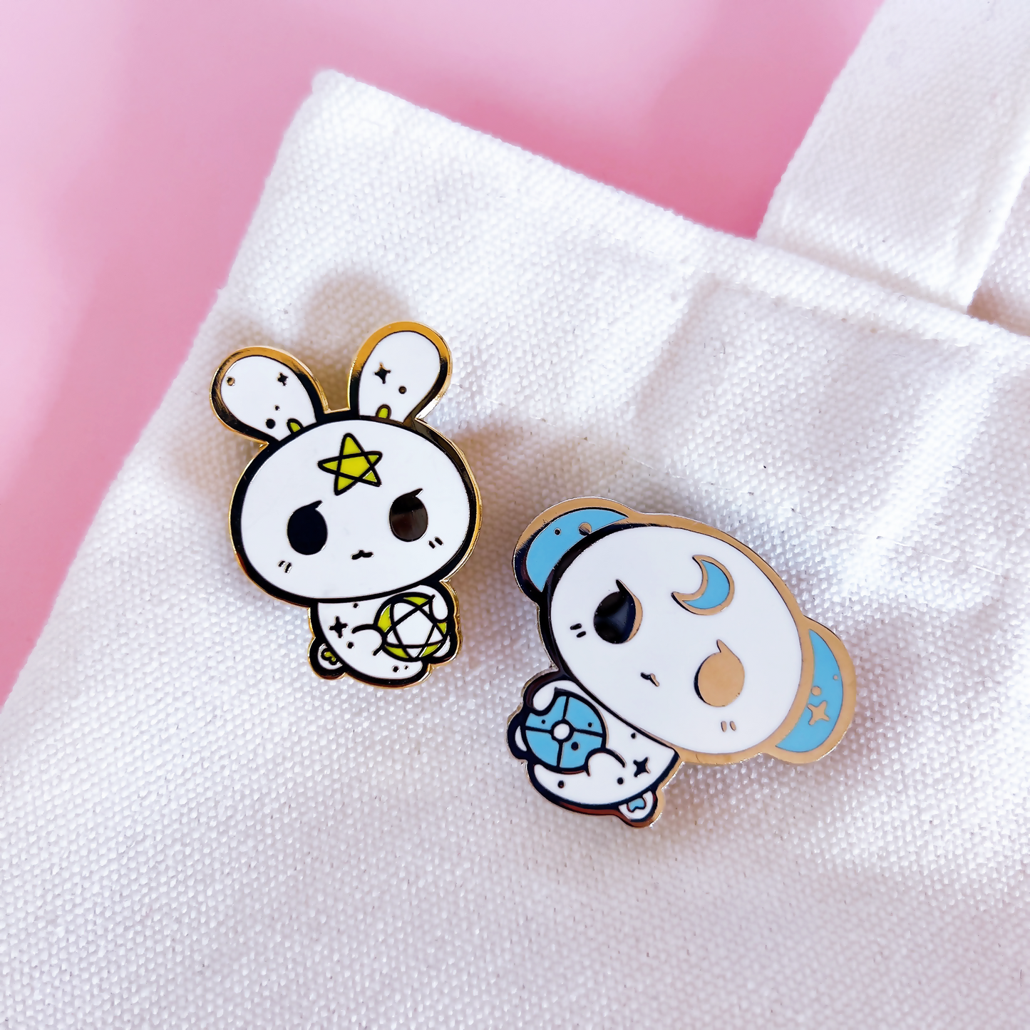 Star & Moon Enamel Pin Set