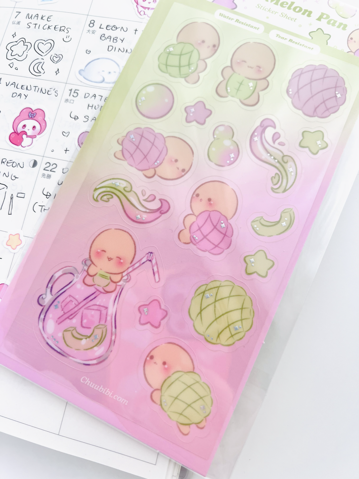 Turtle Melon Pan Sticker Sheet