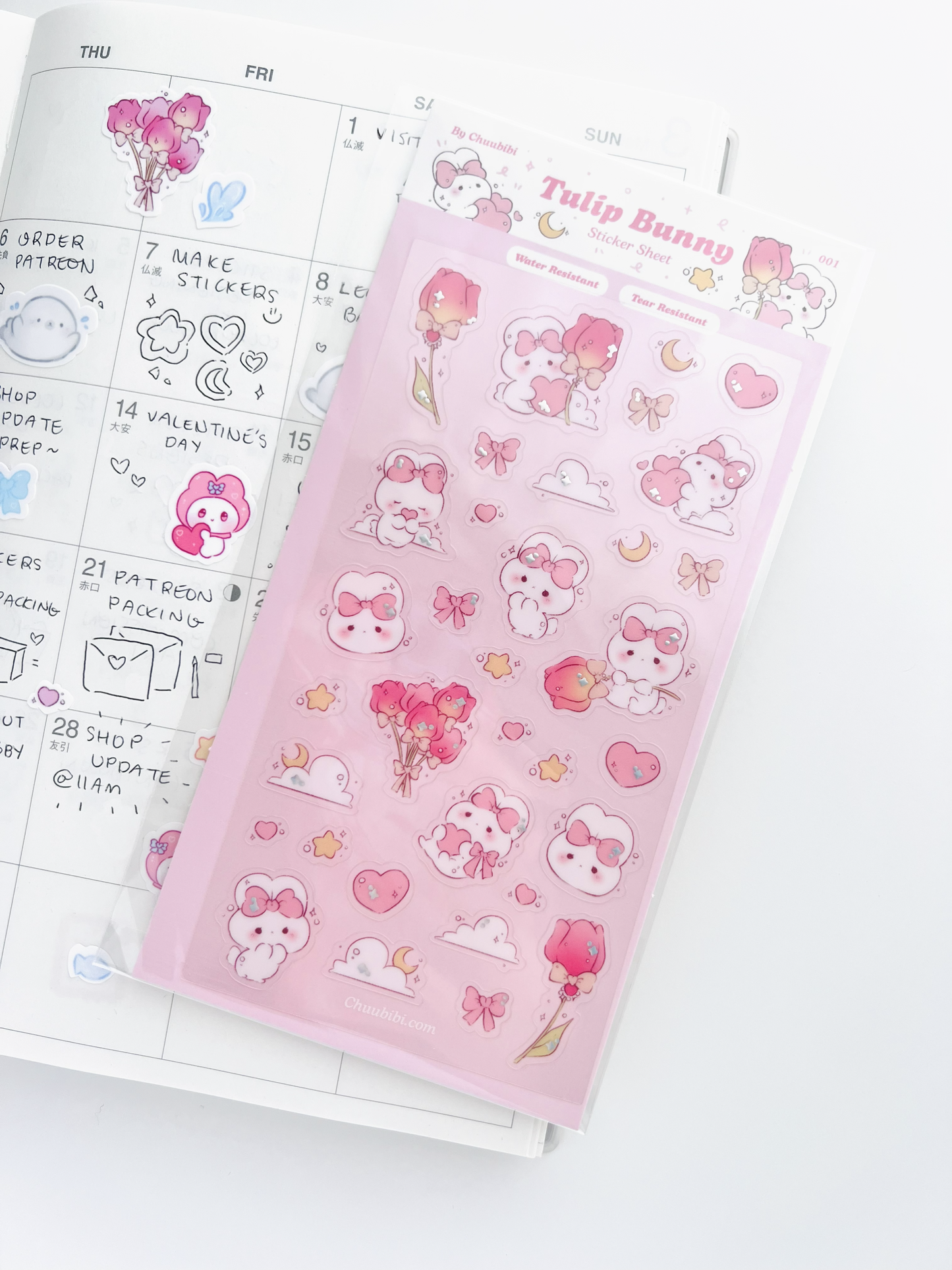 Tulip Bunny Sticker Sheet