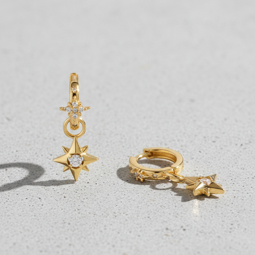 Glimmer Star Drop Earrings