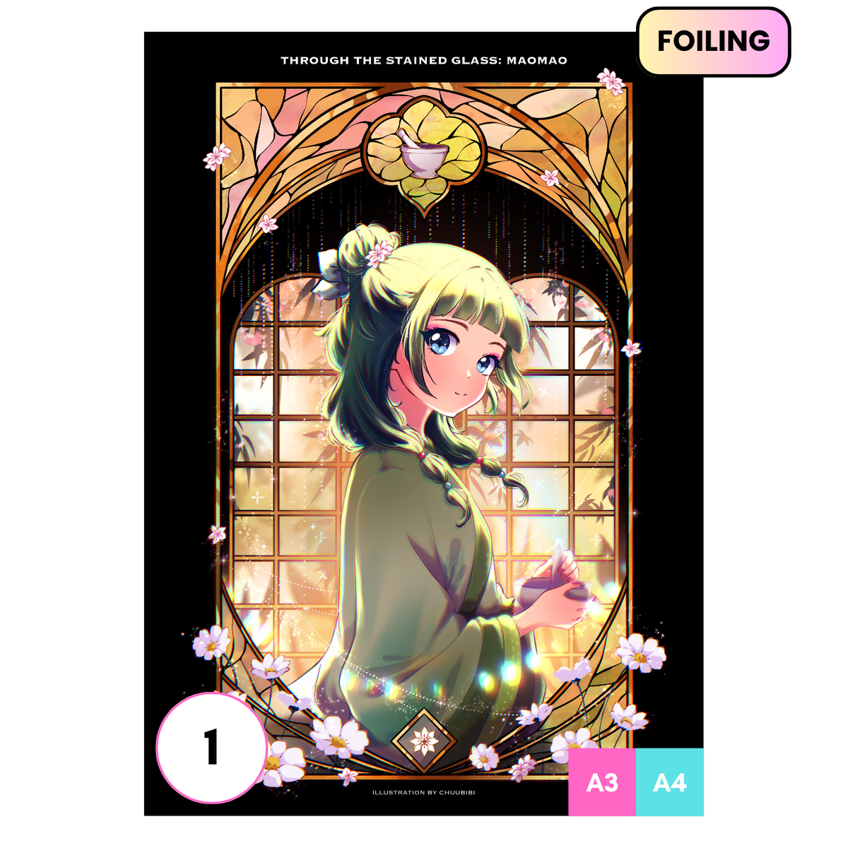 Stained Glass Maomao Art Print
