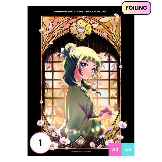 Stained Glass Maomao Art Print