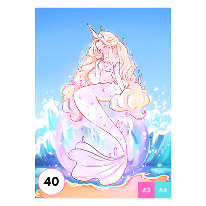 Bubble Mermaid Art Print
