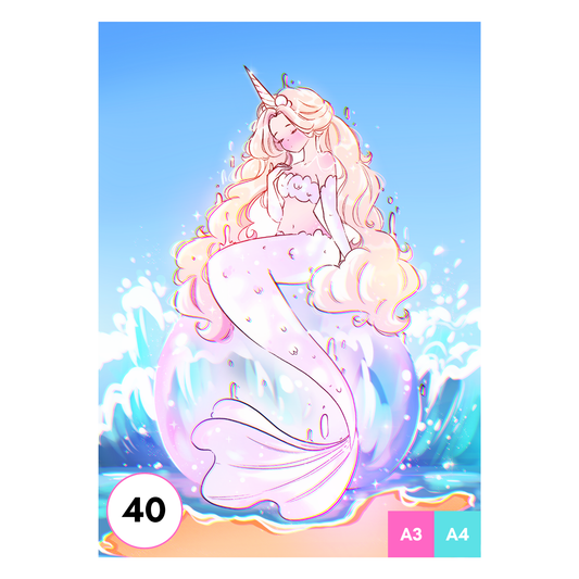 Bubble Mermaid Art Print