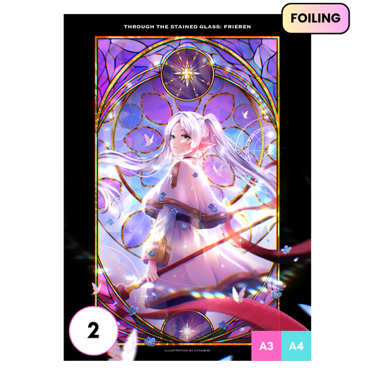 Stained Glass Frieren Art Print