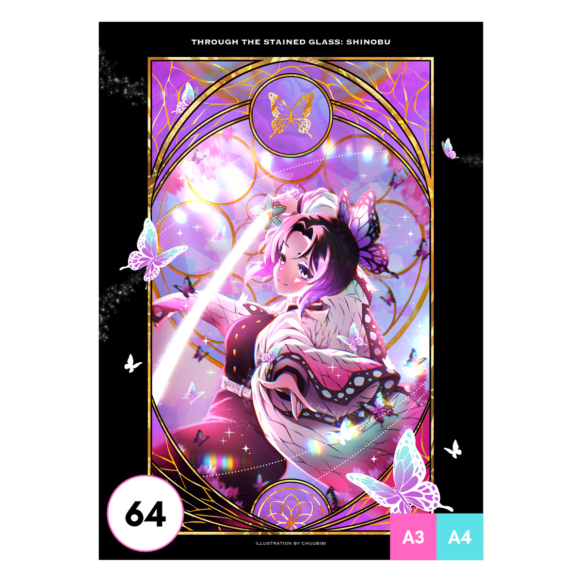 Stained Glass Shinobu Art Print